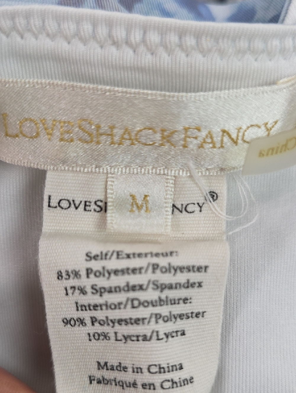LoveShackFancy Light Blue Floral Ruffle High-Waist Bikini Set M Bottom/ L Top - Picture 5 of 9